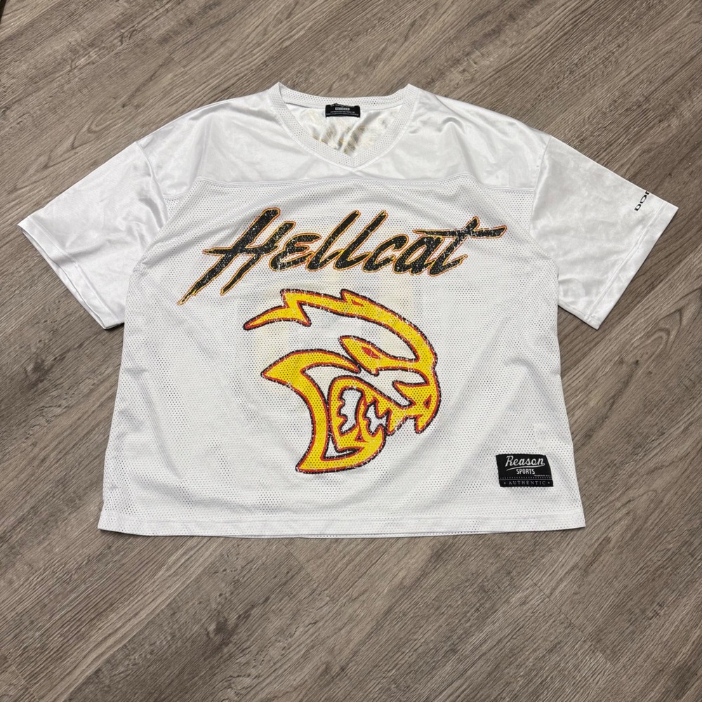 Dodge‎ Hellcat Reason Sports Jersey Mens Large White Mesh Limited Edition DG-151